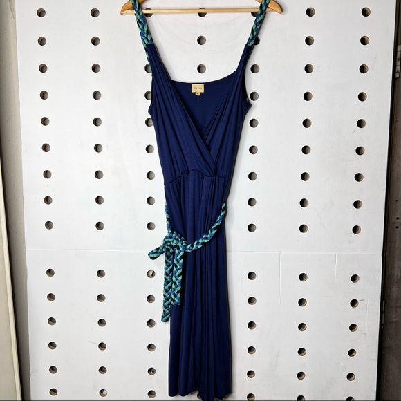Ella Moss Dresses & Skirts - Ella Moss Braided Strap Tie Navy Dress Large